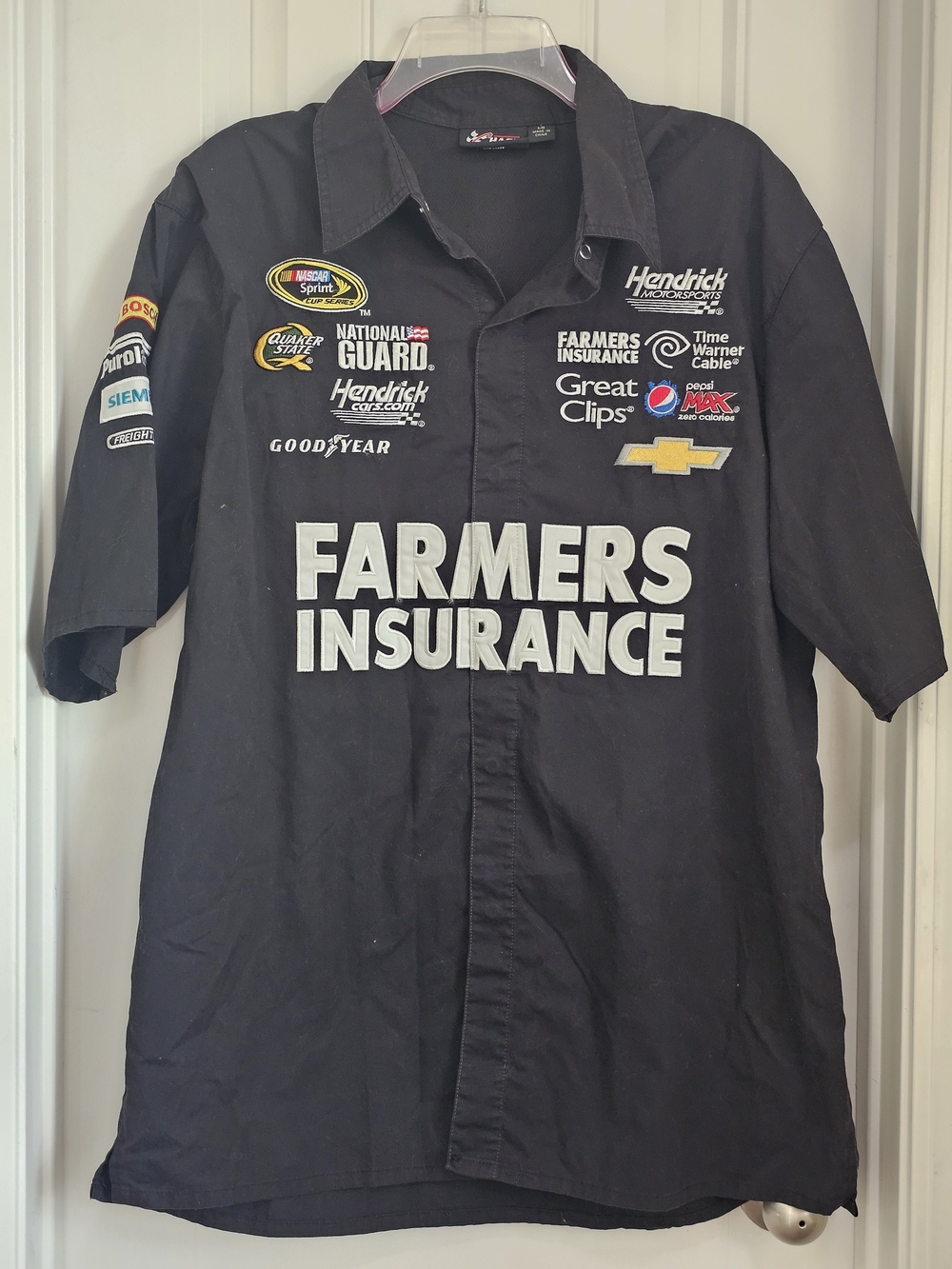 Nascar Farmers Insurance Black Racing Team Shirt Chase Authentics